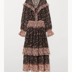 H&M Floral Maxi Dress - Black and Pink